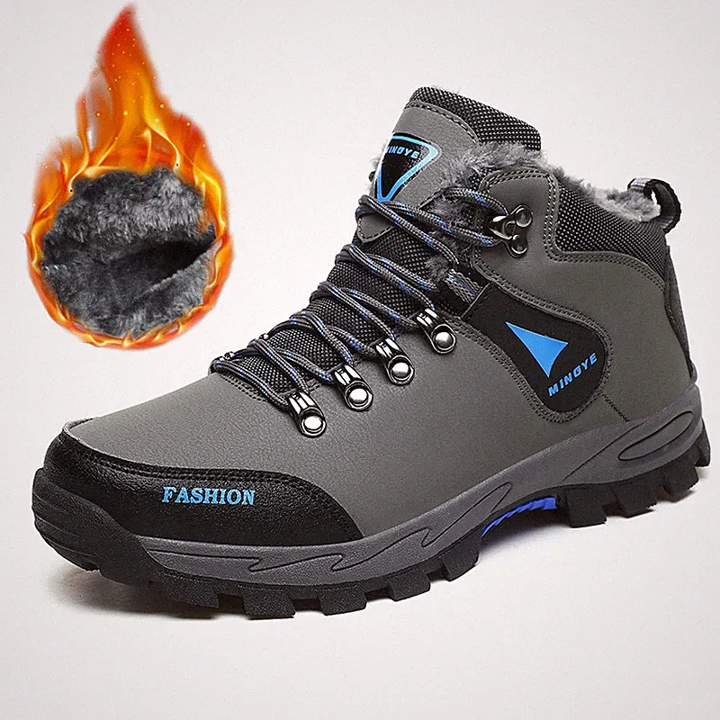 Mountain Hiking Cotton Shoes Mens Warm Ankle Snow Boots Sneaker Outdoor Footwear