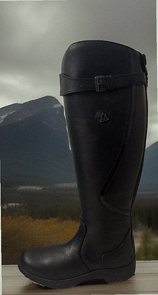 Mountain Horse Snowy River Tall Boots Black Leather Faux Fur Lined NEW Size 10