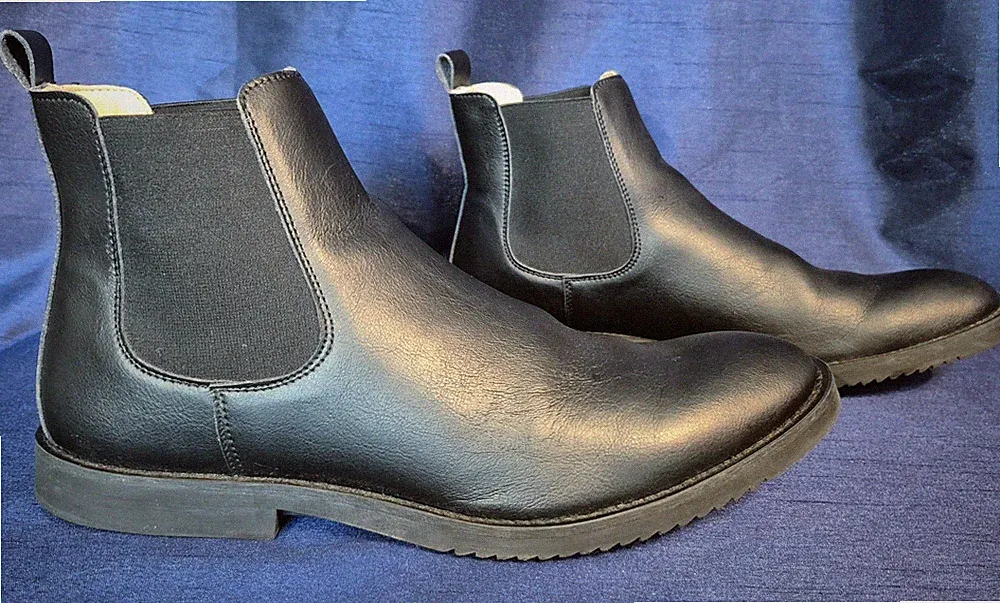 NAE Vegan Leather boot ankle chelsea boots pull-on Blunderstone Style Black
