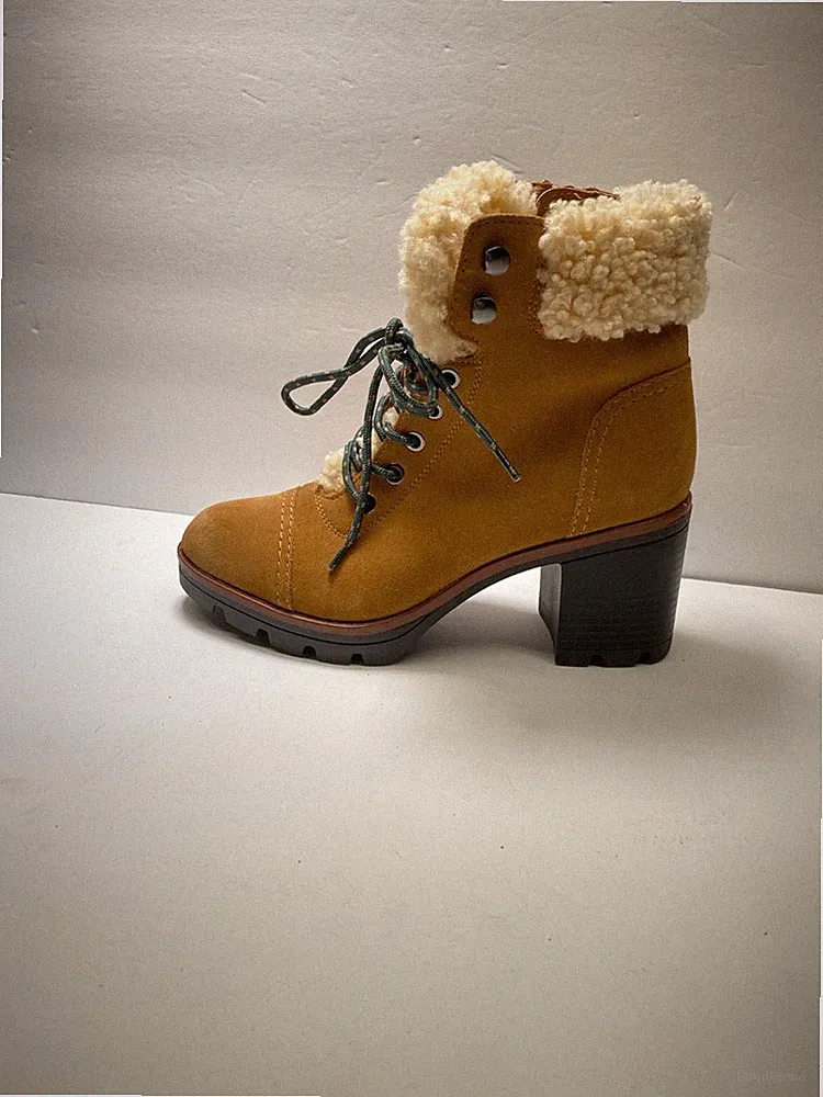 Naturalizer Women's Varuna Suede Hiking Ankle Heel Boots Sz 7