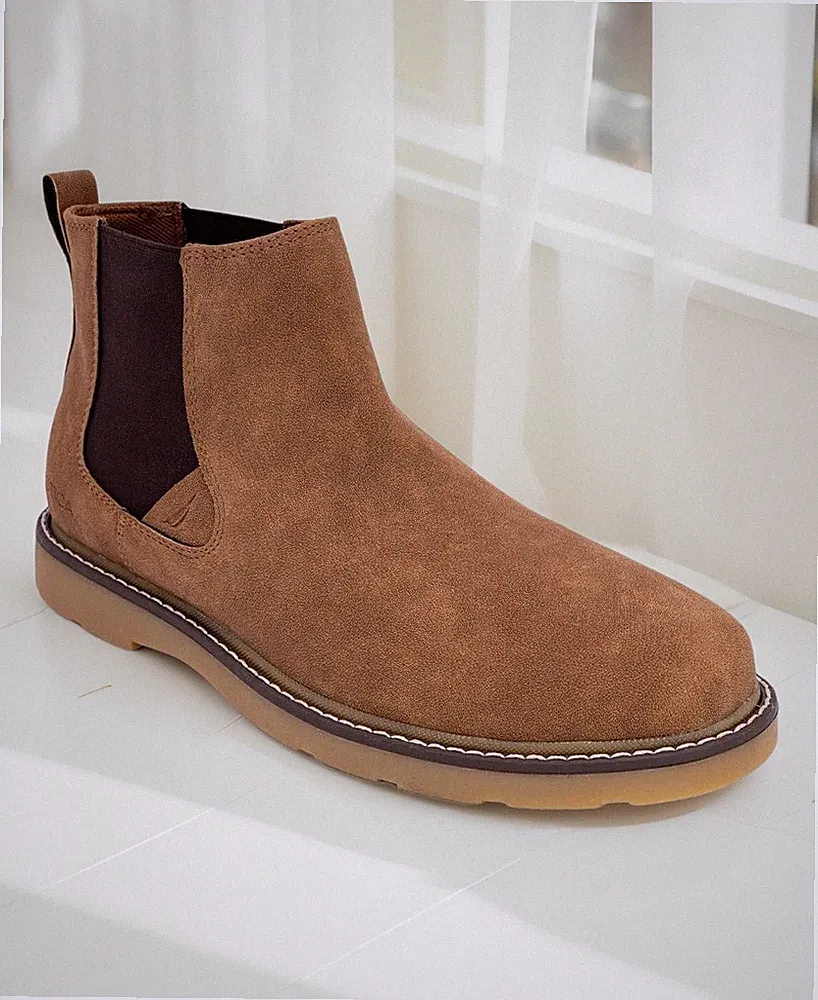 Nautica Mens Grandt Round Toe Pull On Casual Chukka Boots Dark Tan Size 12 NIB