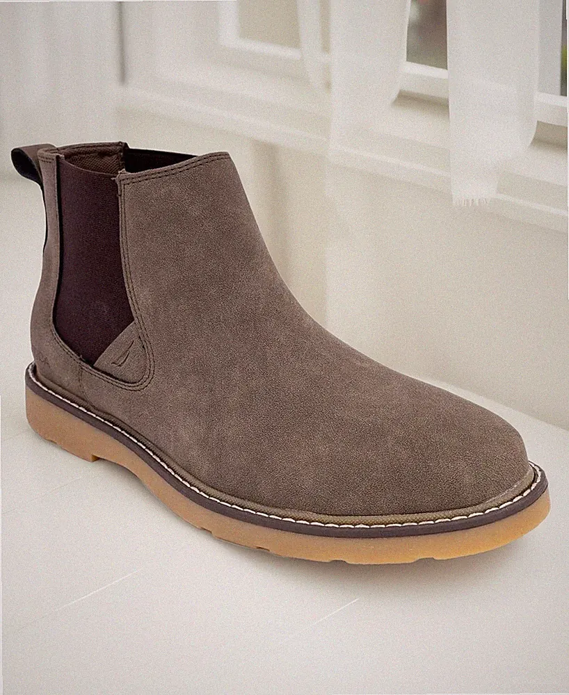 Nautica Mens Grandt Round Toe Pull On Casual Chukka Boots Mushroom Size 10 NIB