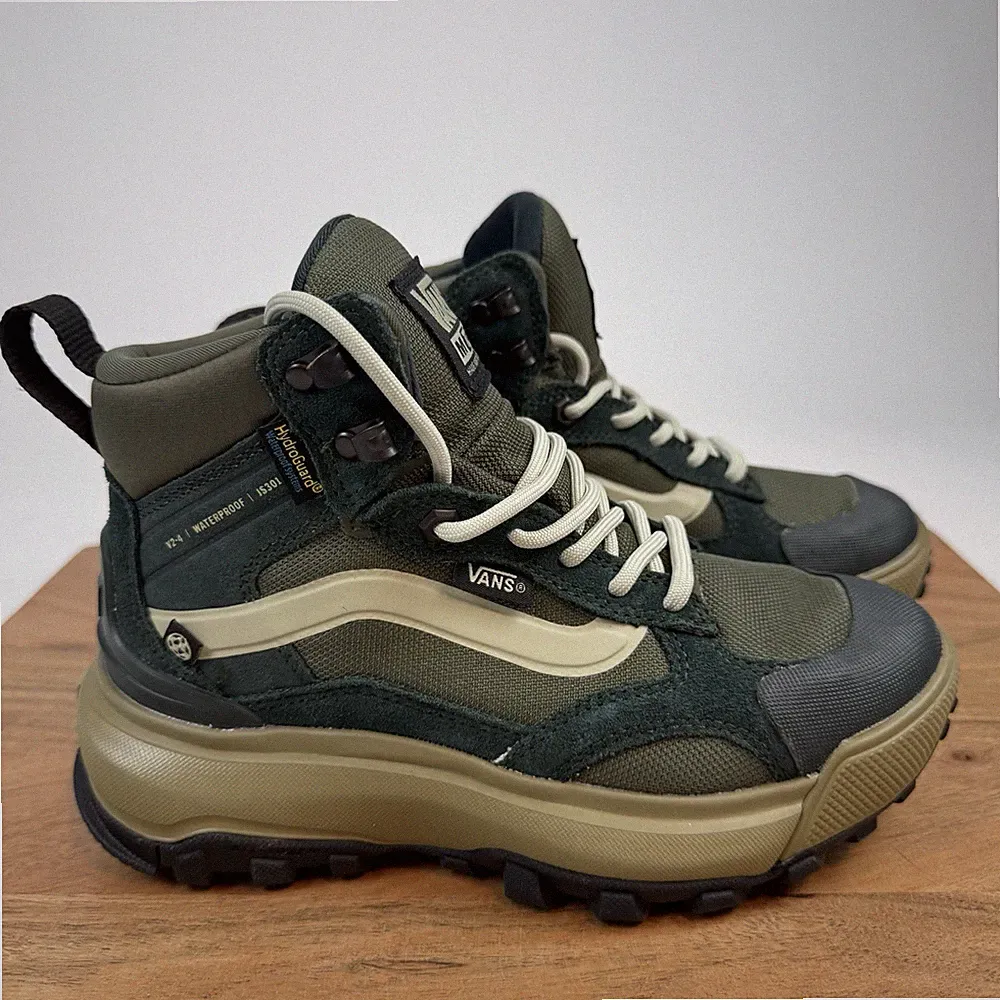 New Big Kids Vans MTE Crestline Waterproof Green Hiking Boots Shoes 3.5 Y