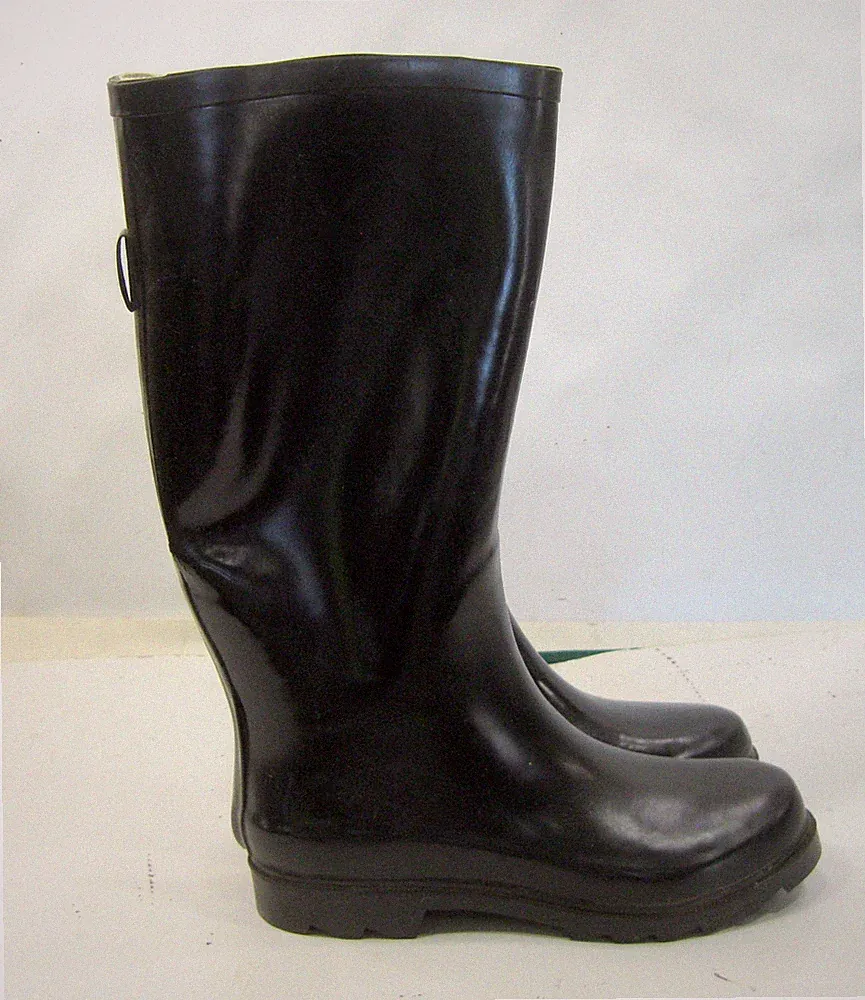NEW BLACK Rain Boots Rubber Pull On Garden boot Women size 7
