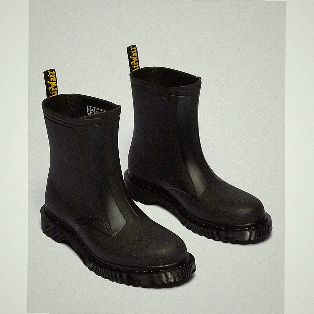 NEW Dr Martens 1460 Rain Boots Waterproof Black PVC Chelsea Unisex Minimal