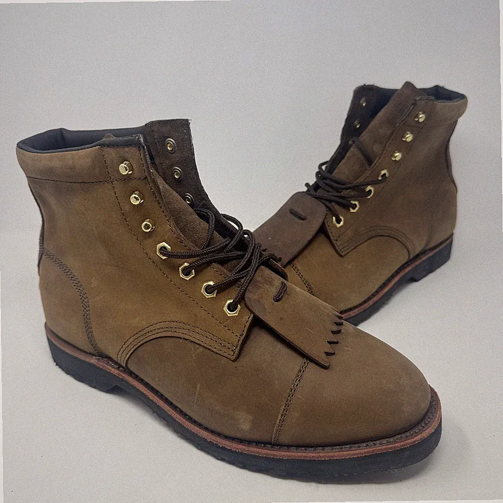 New Guide Gear Western Kiltie Cap Toe Work Boots Brown Men's Size 12 D