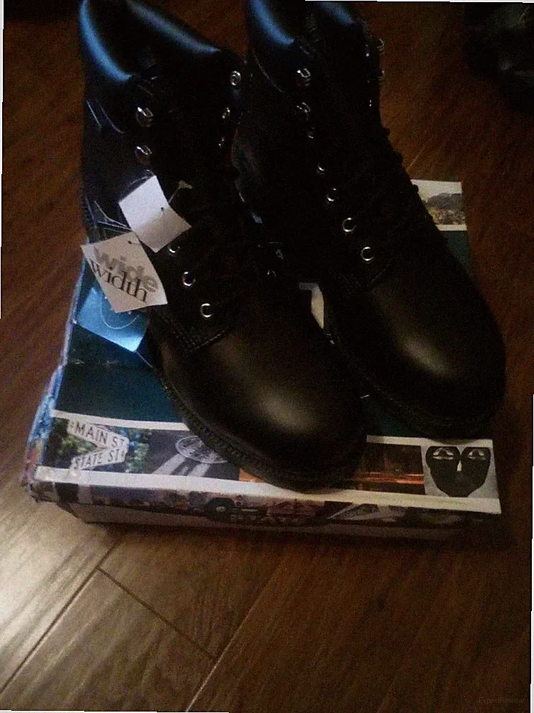 NEW In BOX State Street Men's Black Lace Up Vegan Leather Work Boots Size 11 W