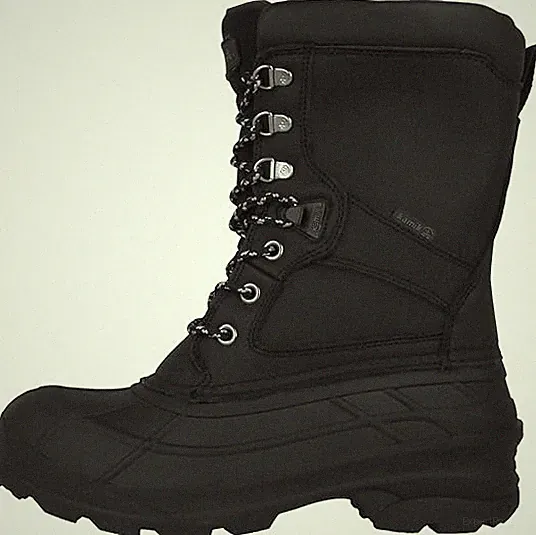 New Kamik Nationpro Black 200g Waterproof Insulated Lace Up Snow Boots Men 9 42