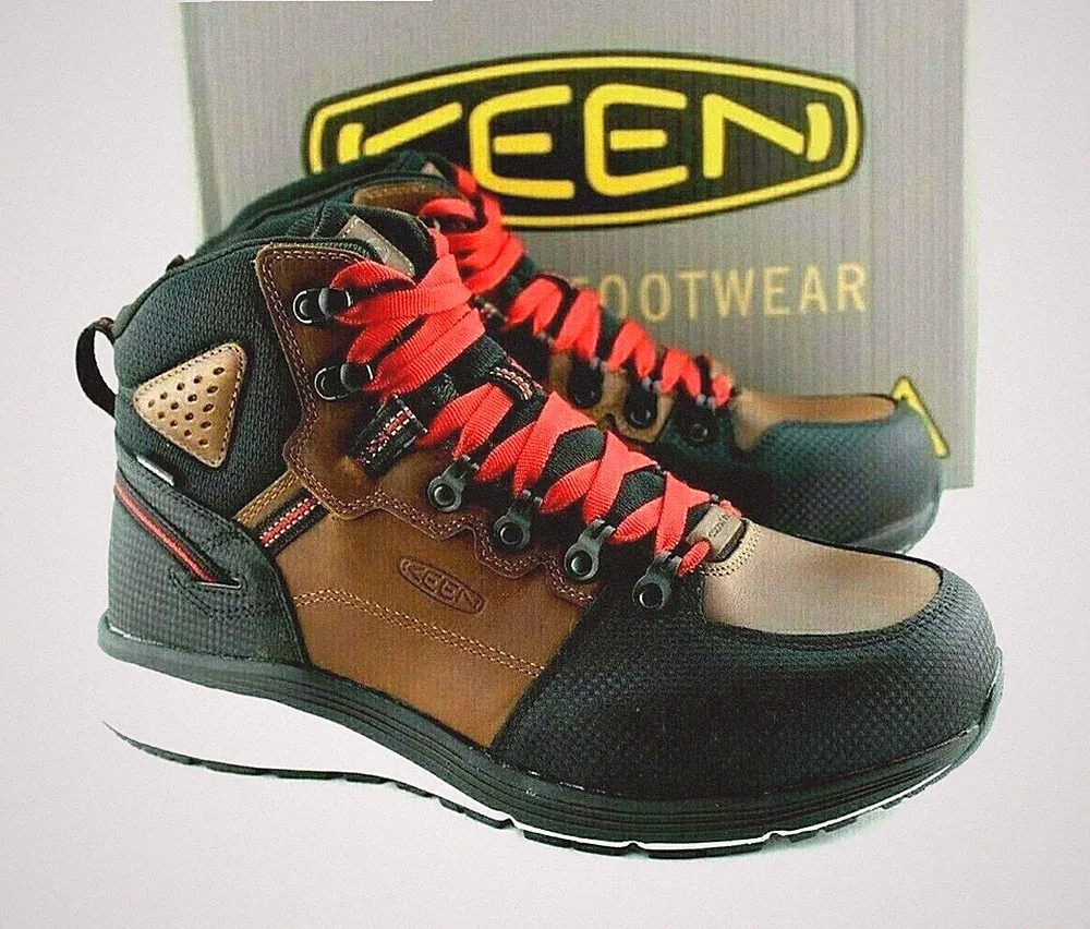 New KEEN Red Hook Size 8 EE Brown Safety Toe Men’s Work Hiking Boots MSRP $180