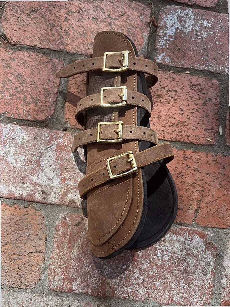 New Leather Equitation Boots Brown w/ neoprean lining
