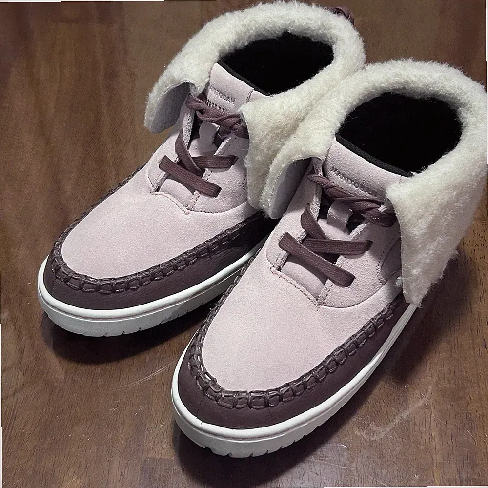 NEW Manitobah MUK LUKS Skoden Leather Shearling Ankle Boots Brown Pink Women 6