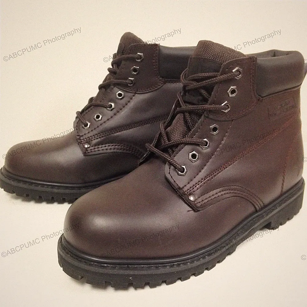New Men's Work Boots 6" Brown Leather Water Resistant /Oil Resistant Sizes:6-15