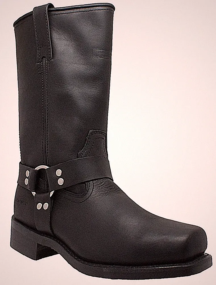 NEW Mens RideTecs Leather Boots Motorcycle Harness Work & Biker Boot BLK 1442