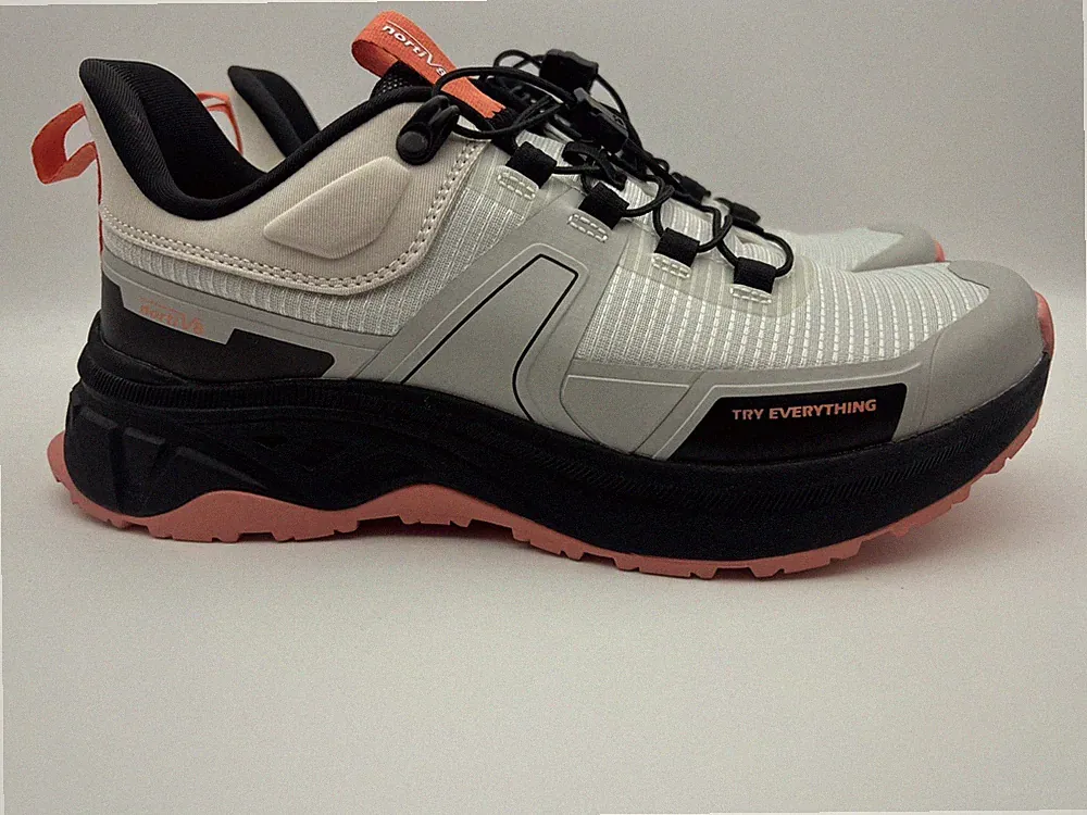 New Nortiv8 Women’s Lightweight Comfort Bungee-Laces Hiking Shoes 9.5 Grey Pink