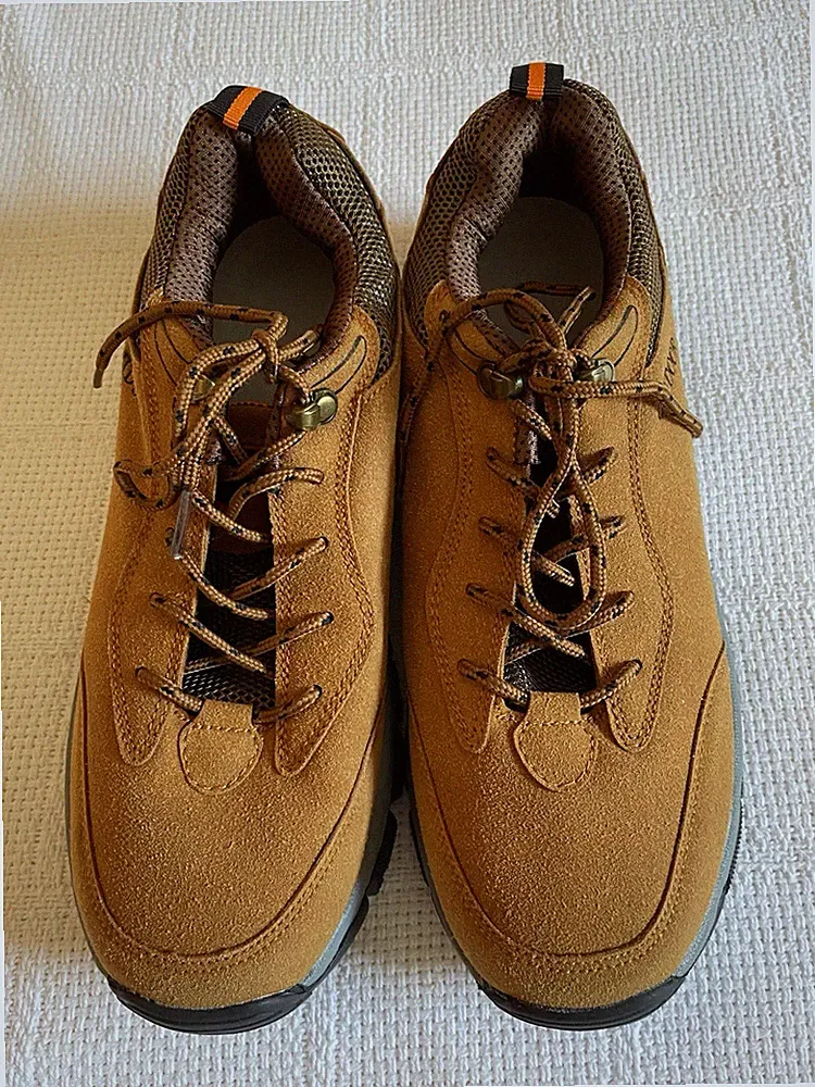 NEW Outdoor Brand Mens Brown Faux Suede LaceUp Sneakers Size 42 Hiking Shoes 8.5
