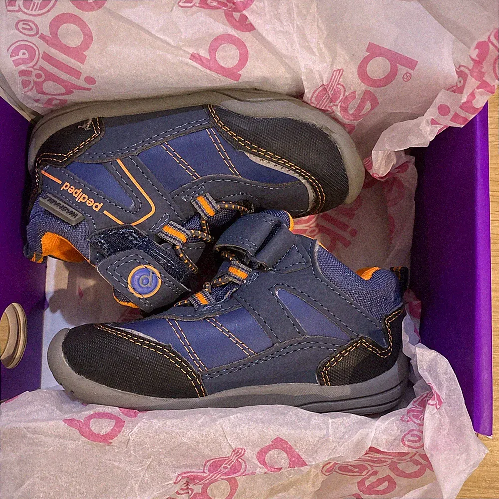 NEW pediped Grip n Go Baby Max Navy Blue 6-6.5 Boy Waterproof Ankle boot Sneaker