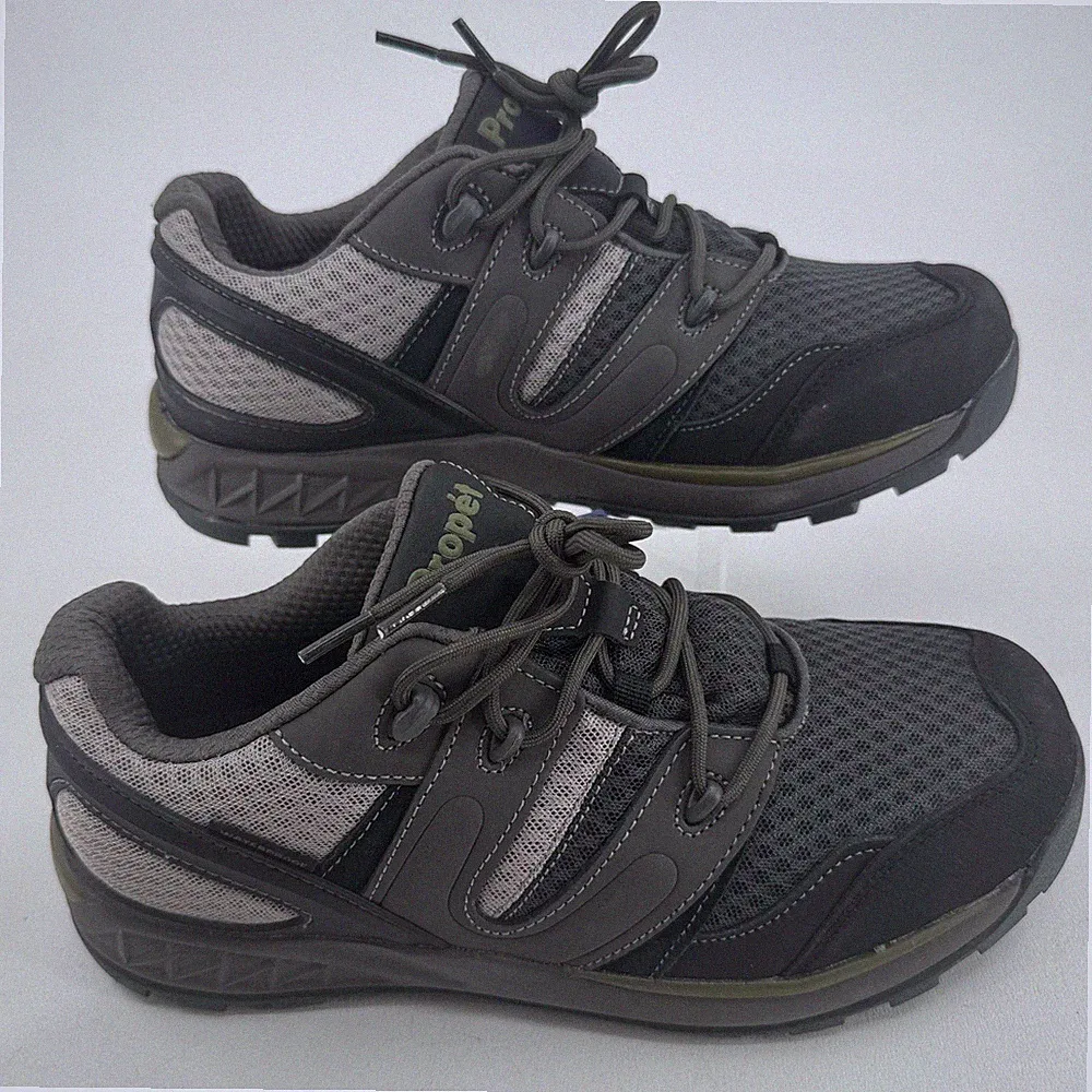 NEW Propet Vercors Hiking Shoes MENS Black Gray Leather Lace Up Size 10 3X WIDE
