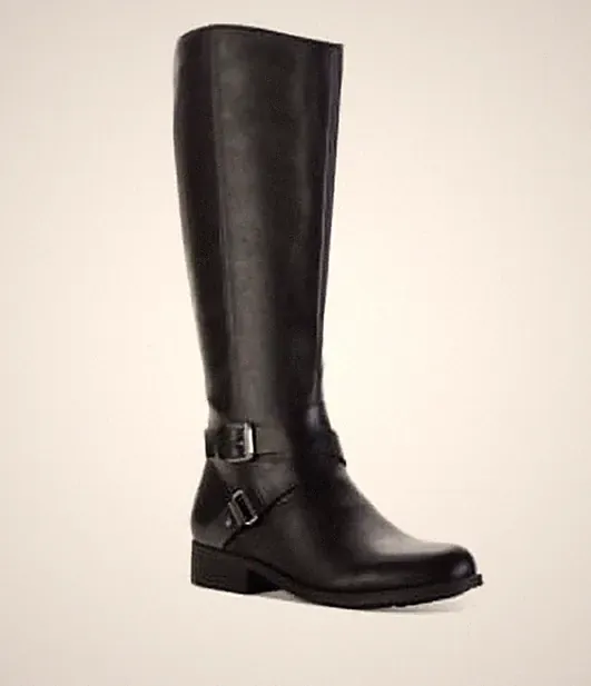 New Style & Co Marliee Faux Leather Wide Calf Riding /Motorcycle Boots Size 6.5M