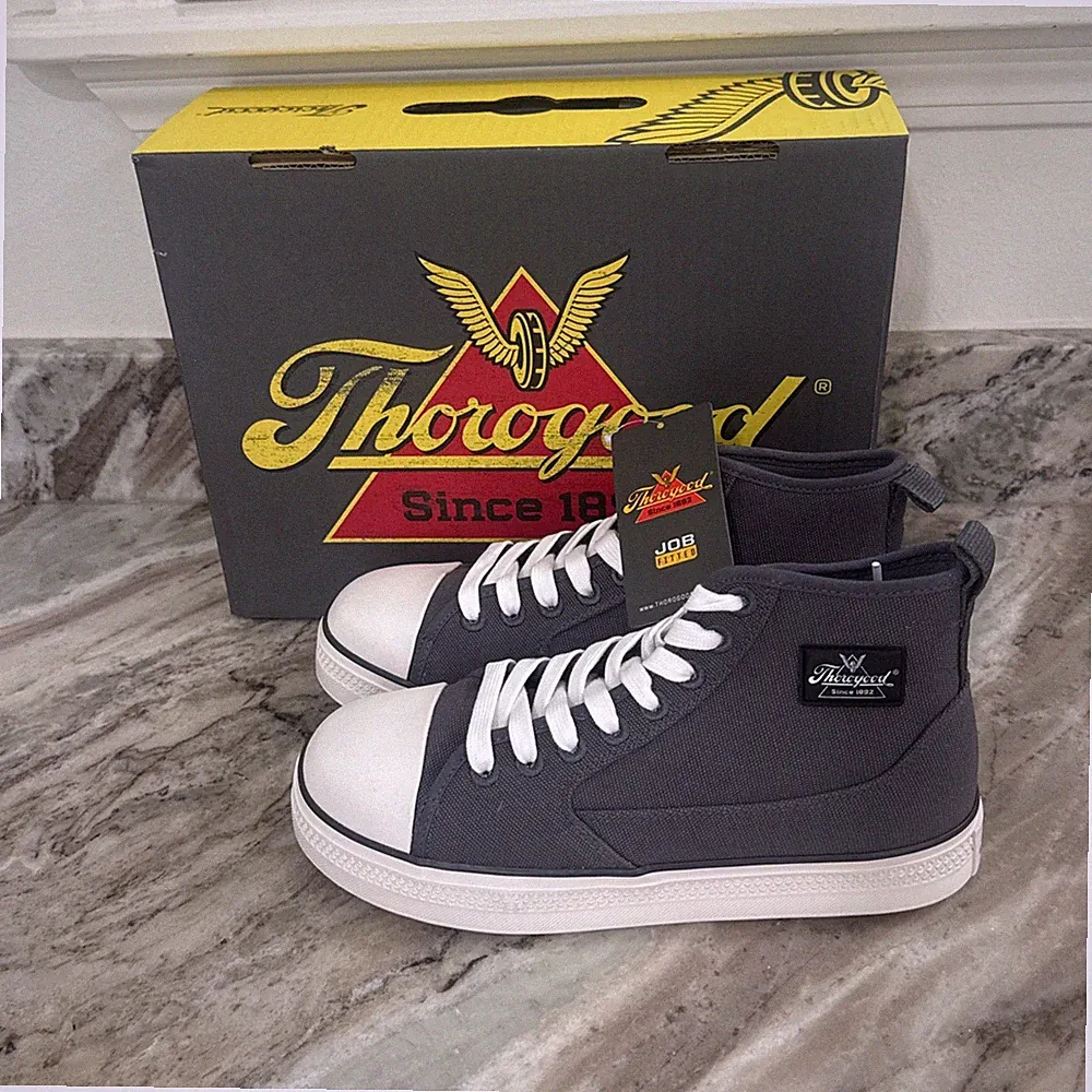 NEW Thorogood Work Boots Men’s Size 12 M Gray Canvas Mid Safety Toe 808-2200