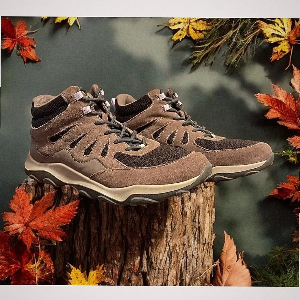 NEW Trail Tristan Earth Origins Women's Brown Hiking Suede Shoes Mesh Sz 11M