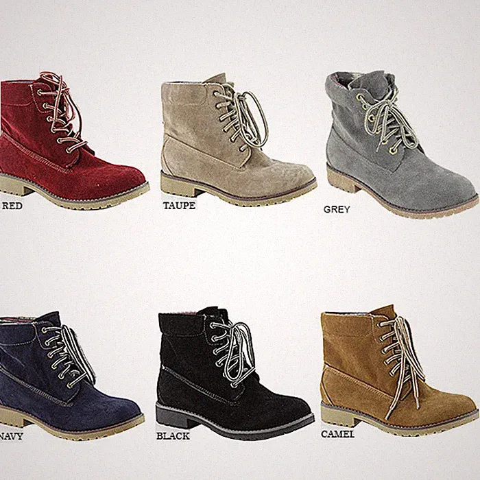 New Vegan Suede Round Toe Lace Up Military Combat Ankle Booties Boot Hiking Work