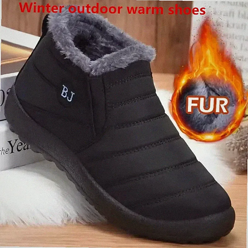 New Waterproof Boots Plush Snow Boots Warm Couple Cotton Thick soled Shoe Warmth