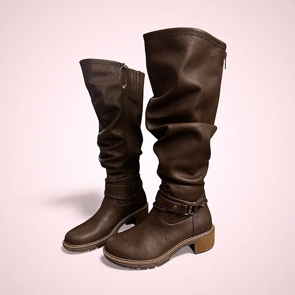 NEW! White Mountain Women’s Faux Brown Crammers Knee High Winter Boots Sz 6 6.5