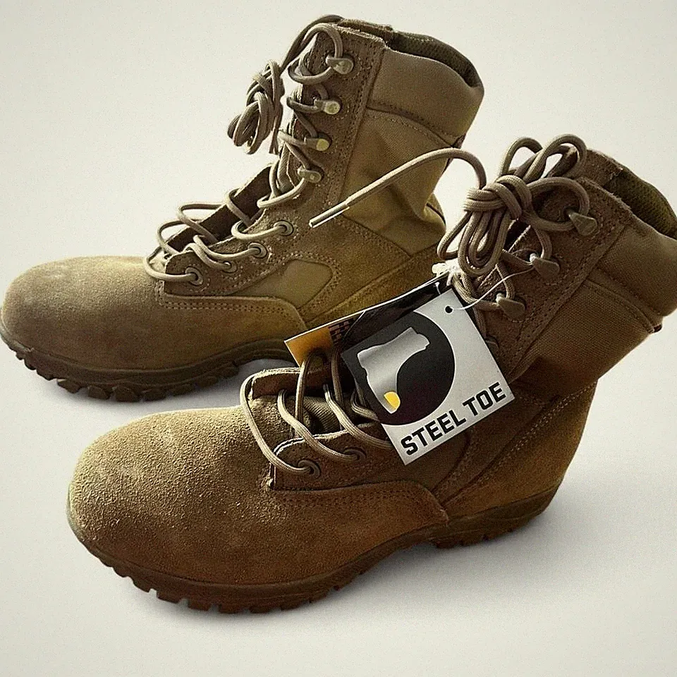 New with tags Brown hot weather steel toe tactical boots