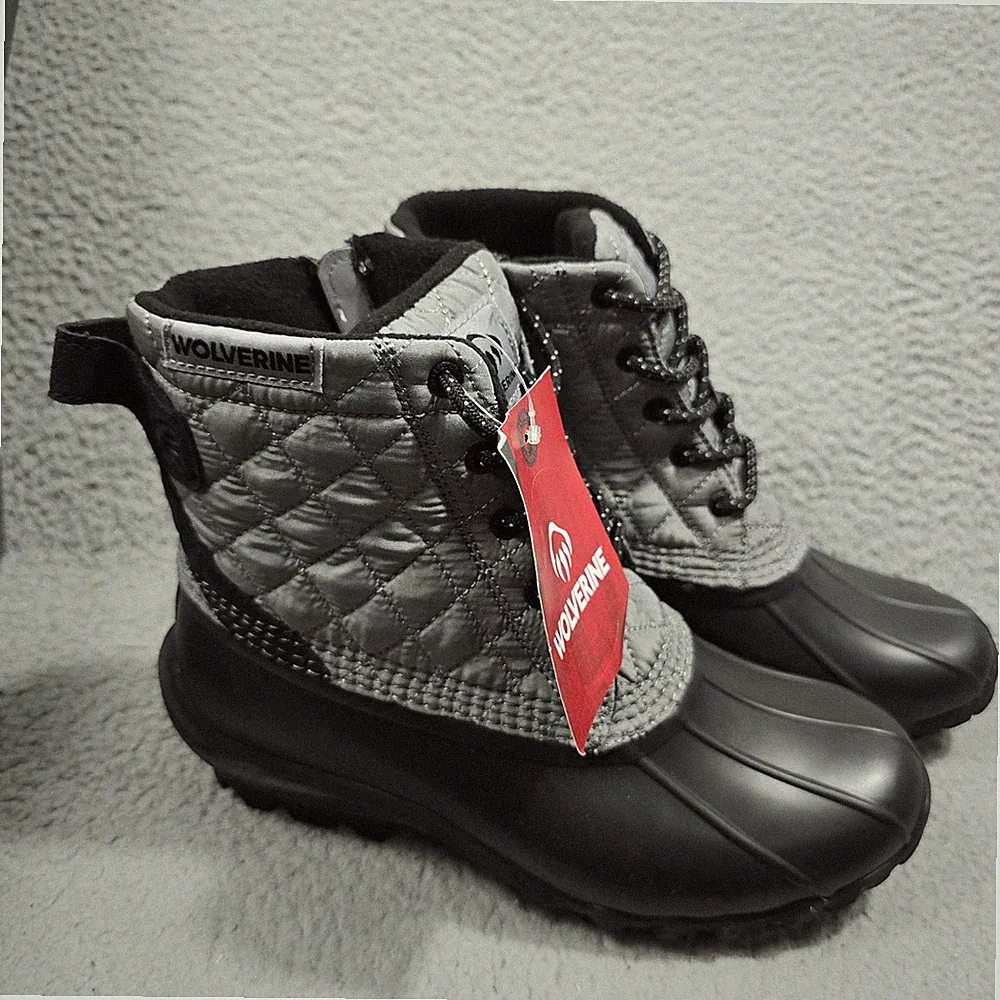 New Wolverine Boots Torrent Quilted Womens 10W Gray Waterproof Insulated Box