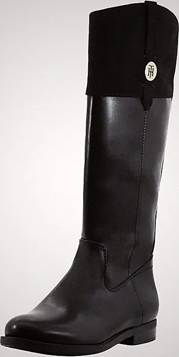 NEW Womens Tommy Hilfiger ~ Size 8.5 WC ~ Shano Riding Black Boots Wide Calf