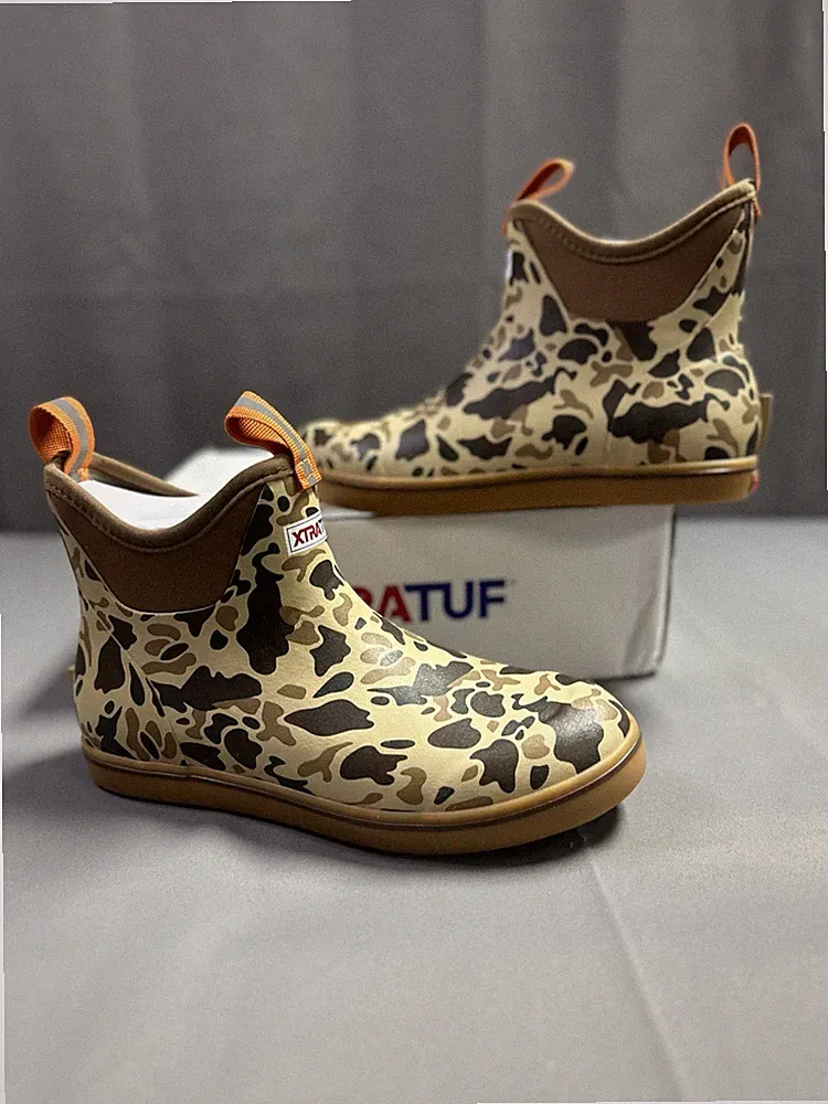 New XTRATUF Duck Camo 6-Inch Ankle Deck Boots XMABDCAM - Waterproof - Men’s 10M