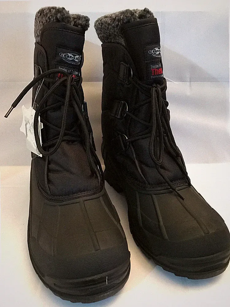 NIB Mens Winter Boots Waterproof Nylon 9" BlK Insulated Hiking Thermolit Snow Sh