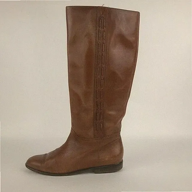 Nicole Leather Savannah Pull on Riding Equestrian Boots 8.5 M Brown 15" HT
