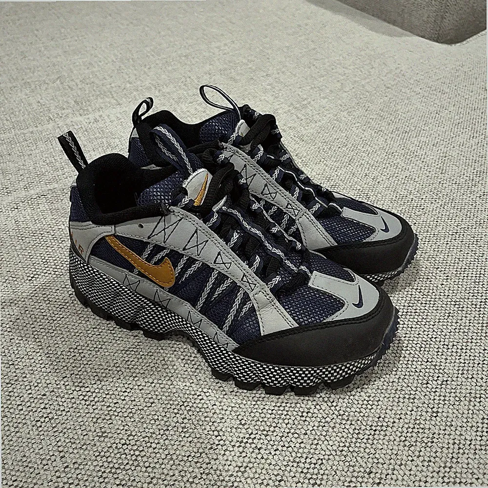 Nike Air FJ7098-300 Men's Hiking Shoes Blue Gray Black Gold US Size 4