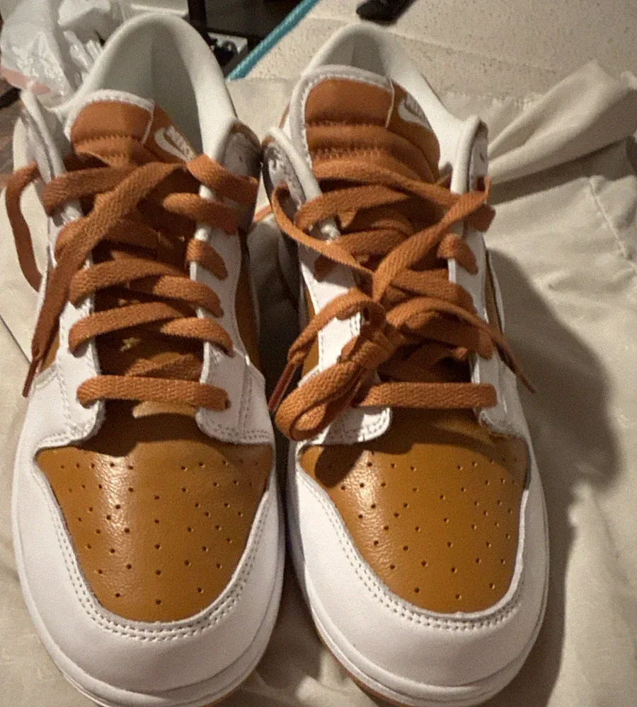 Nike Dunk Brown White Low Top Men's Lace Up Athletic Sneakers