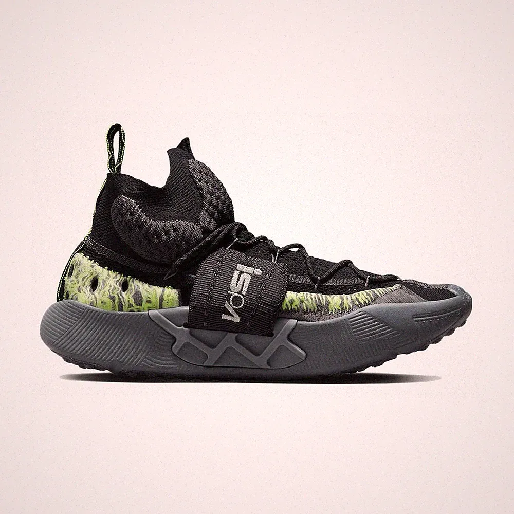 Nike ISPA Sense Flyknit High Top Sneakers Black Neon Green Gray CW3203-003