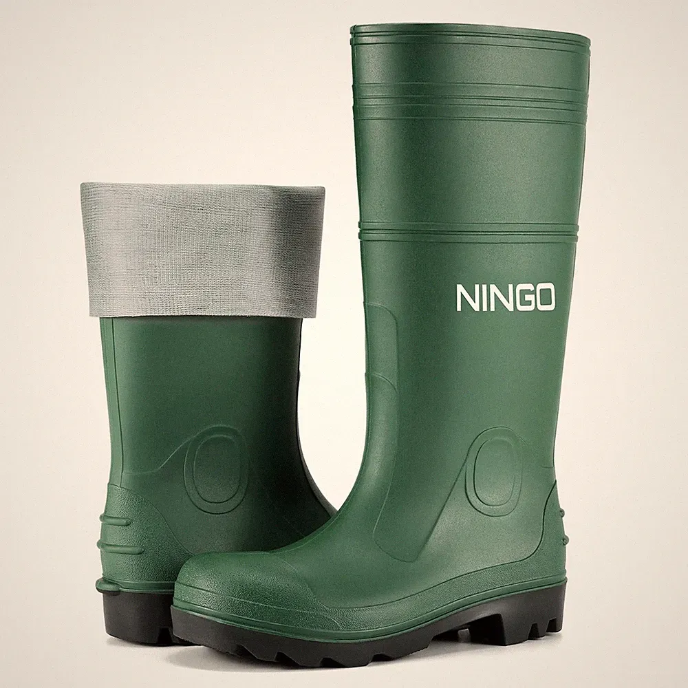 NINGO Rain Work Boots Soft/Steel Toe Waterproof, Fishing, HuntingBoots -Mens 11