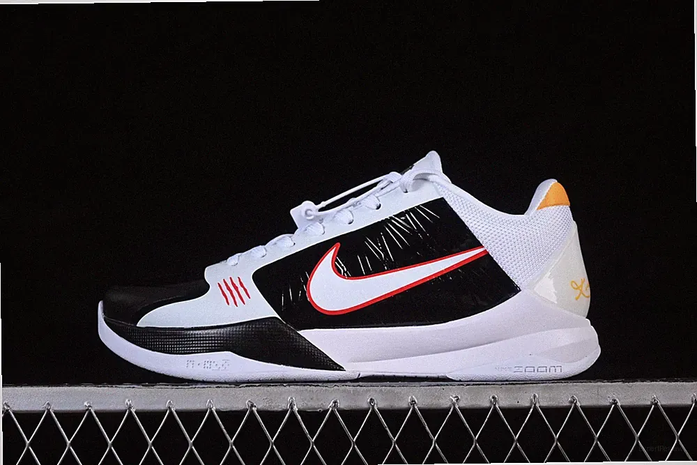NK Zoom Kobe ZK5 "Bruce Lee" White Black CD4991-101 Athletic Shoes Authentic New