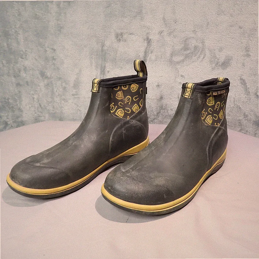 Noble Equestrian Boots Womens Size 11 Black All Season Ankle Rain Rubber 66055