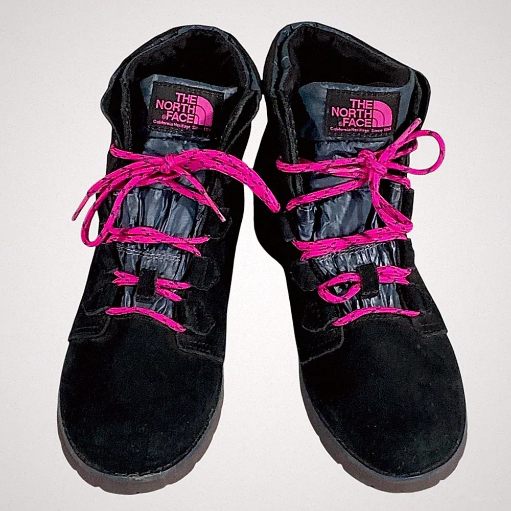North Face Boots Womens 9 Black Suede Ballard Roll Down SE Hiking Outdoor Travel