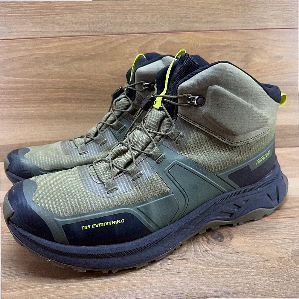 NORTI V8 Mid Light Weight Mens Hiking Boots 13 Green Outdoor Trail Shoes