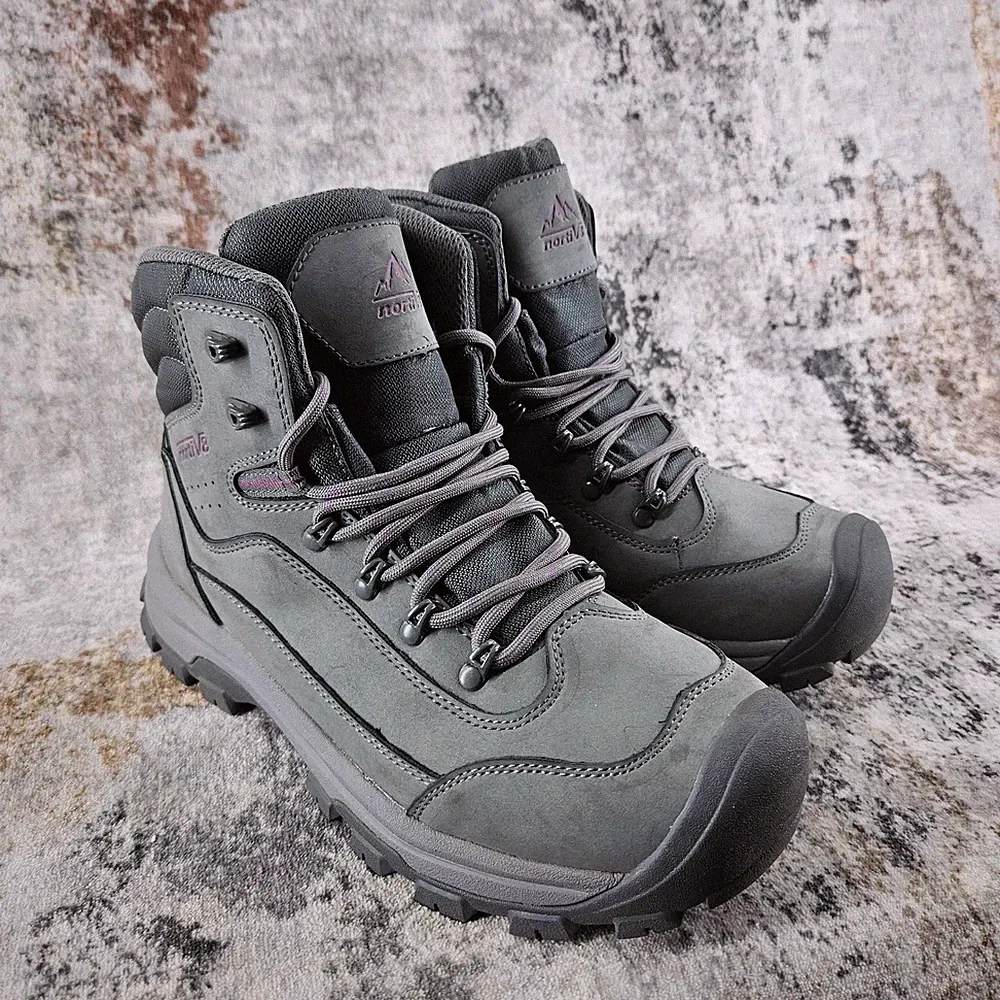 Nortiv 8 Grey Hiking Boots Women 10 Rugged Trail Trekking SNHB243W Rugged Winter