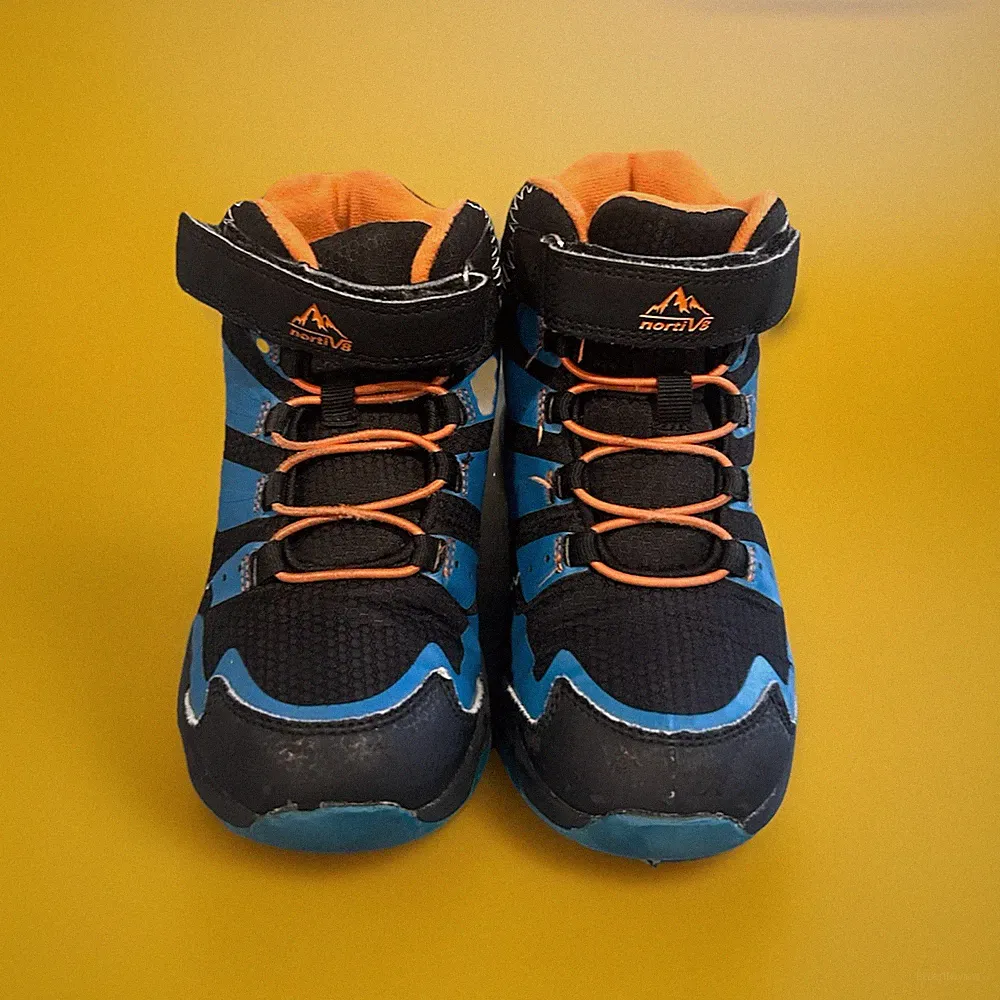 Nortiv 8 Kids Hiking Boots Blue Black Size 1 US (EU 32) Outdoor Trail Shoes
