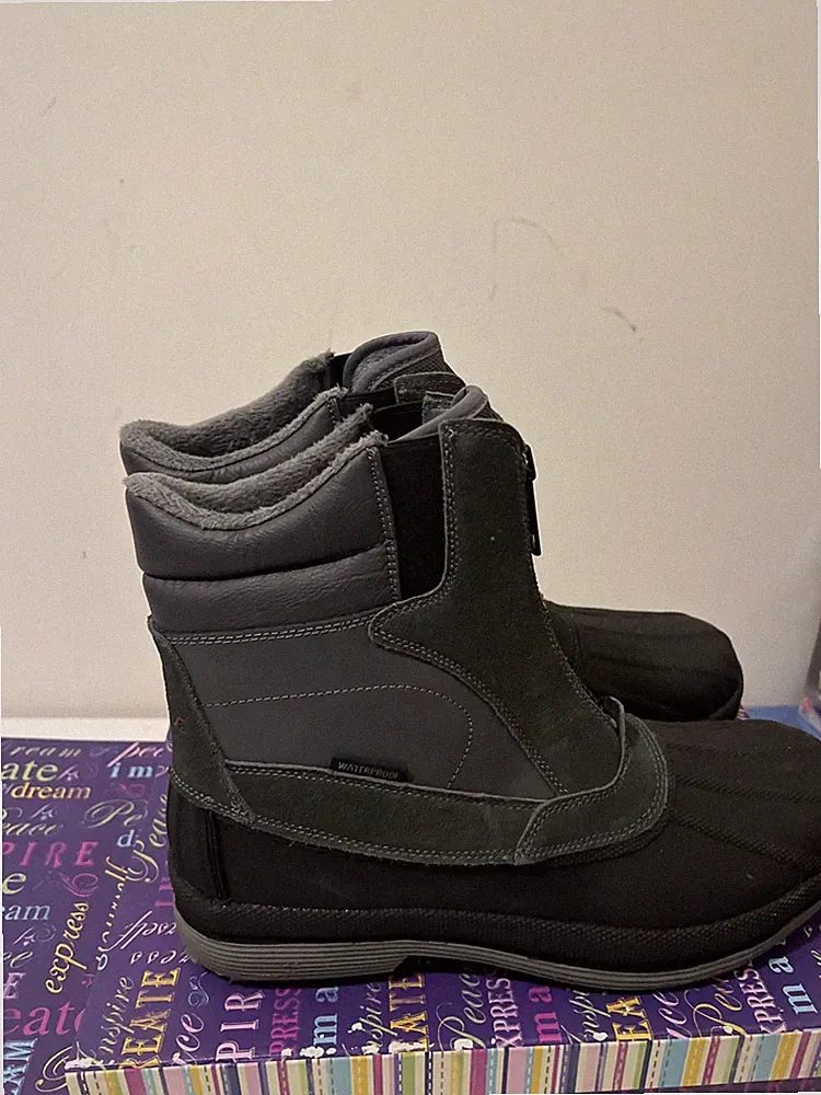 NORTIV 8 Men's 170410 Grey Black Insulated Waterproof Winter Hiking Boots Sz 10