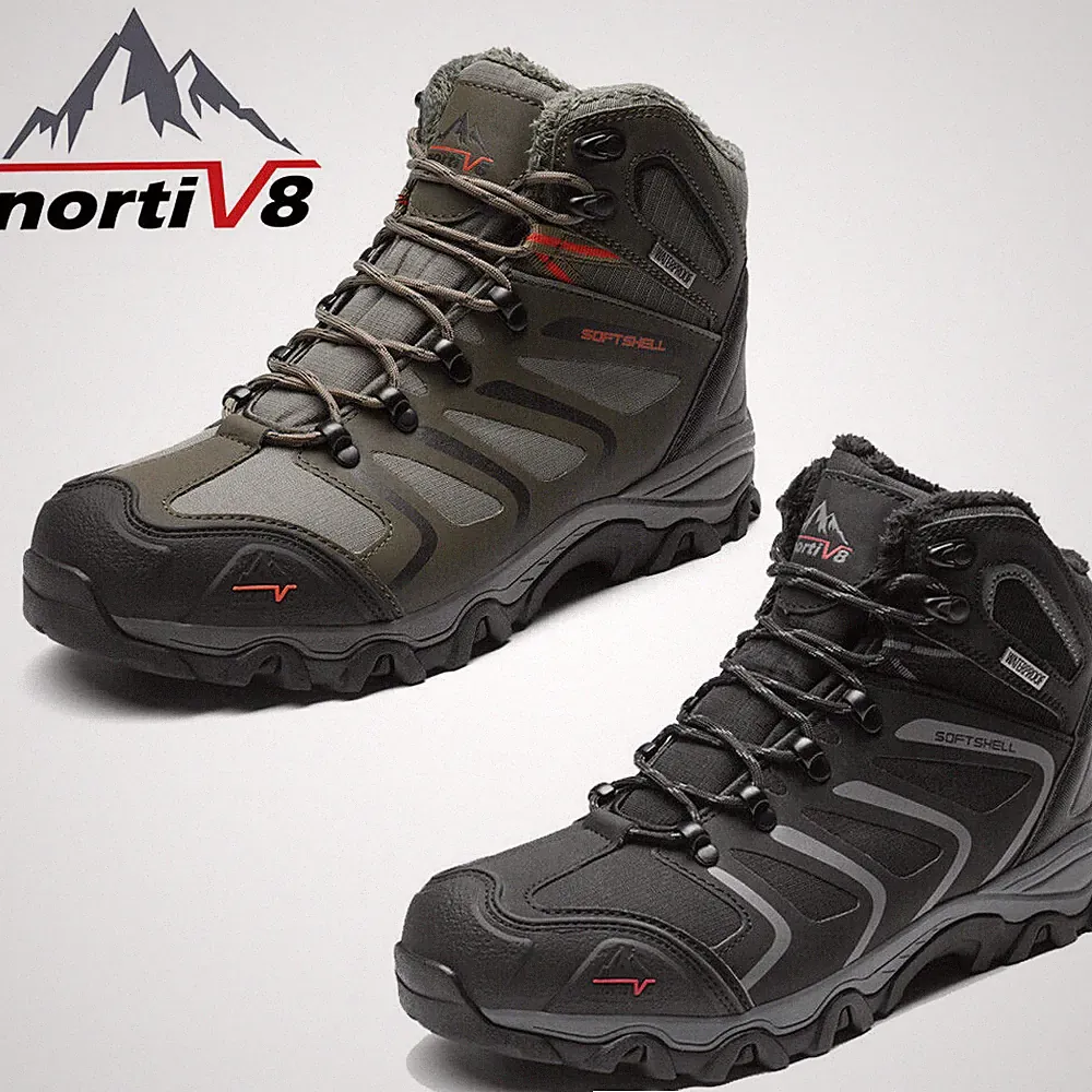 NORTIV 8 Men's Ankle High Waterproof Hiking Boots Outdoor Snow Warm Winter Shoes