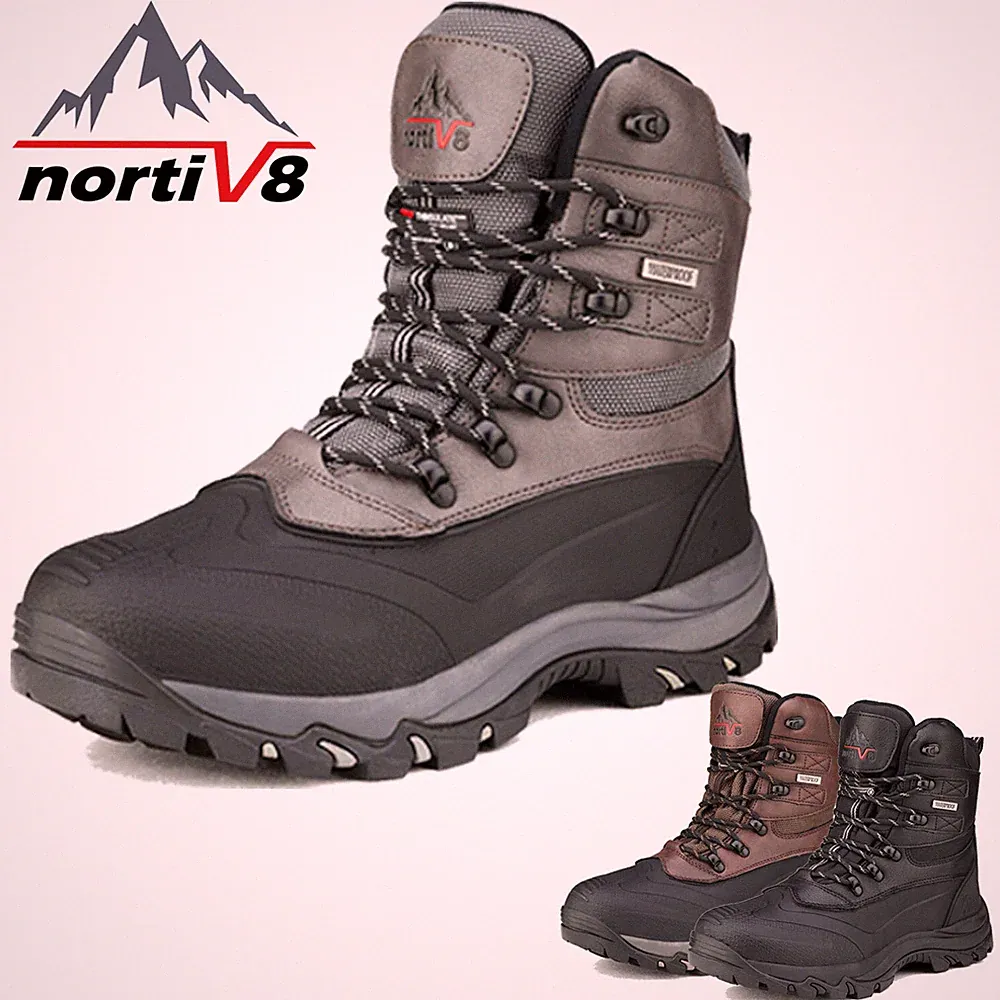 NORTIV 8 Men's Ankle Insulated Waterproof Winter Outdoor Hiking Snow Ski Boots