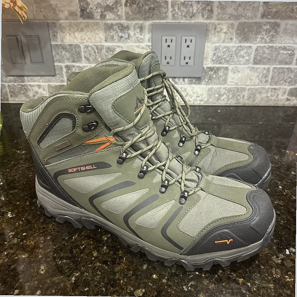 NORTIV 8 Men's Hiking Boots 15 Olive Green Outdoor Lightweight Waterproof Slip