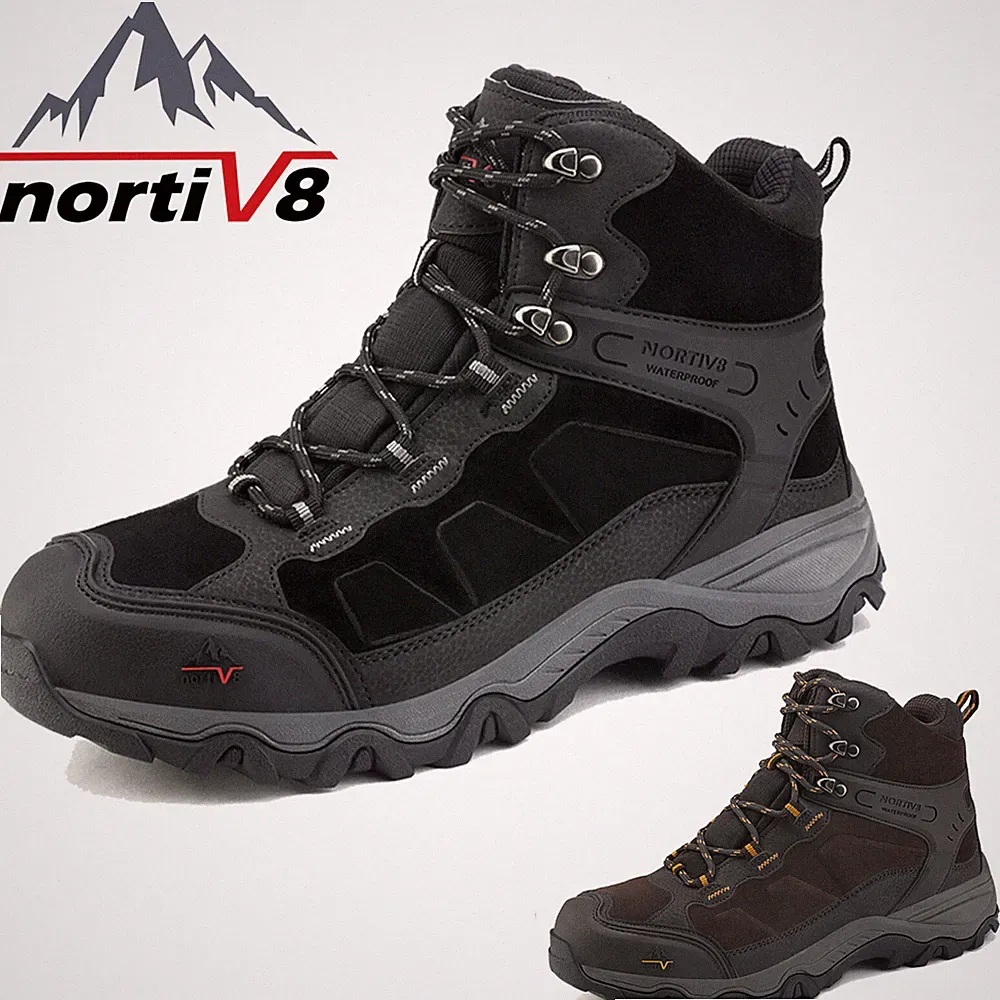NORTIV 8 Men's Hiking Boots Waterproof Non-slip Trekking Traveling Shoes * Wide