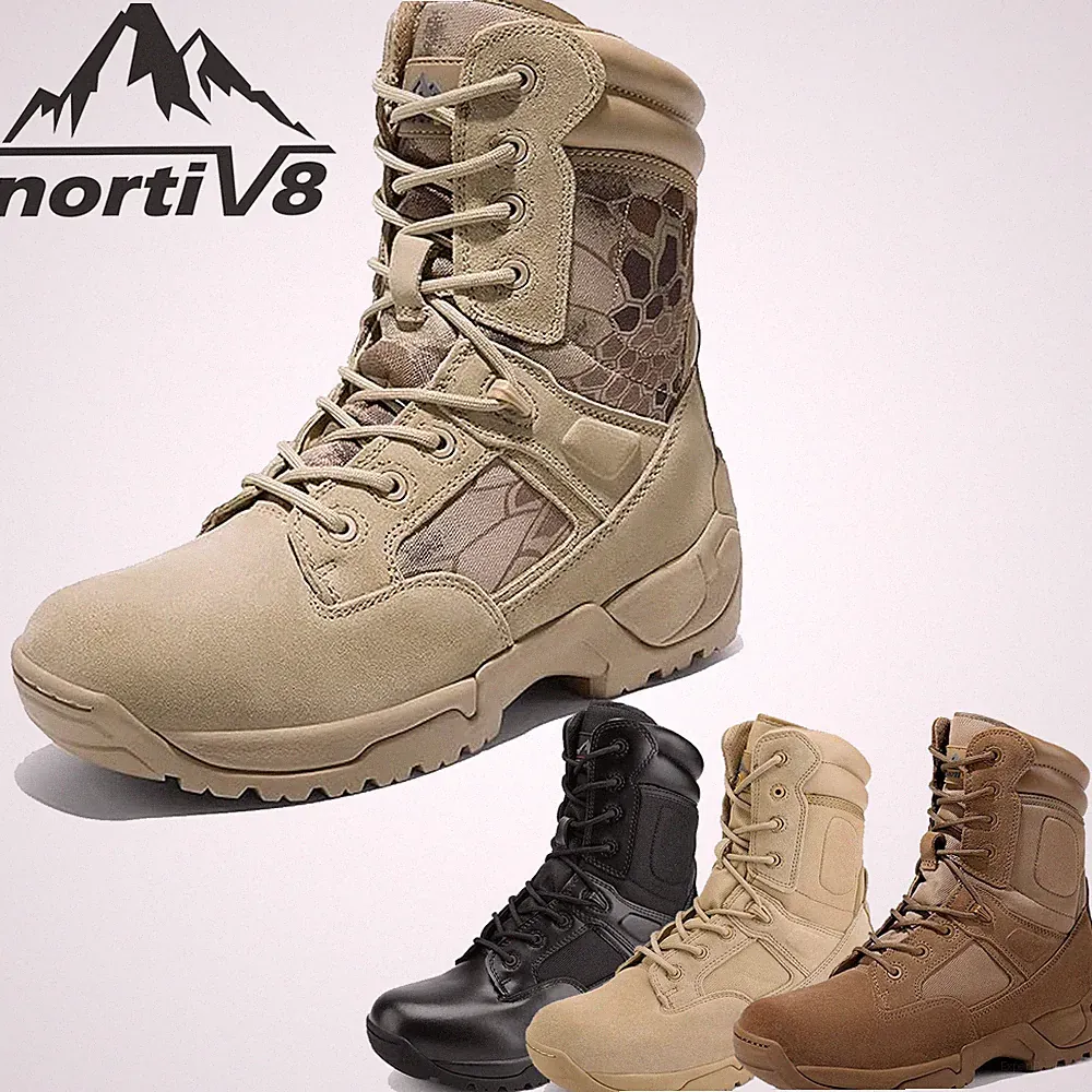 NORTIV 8 Men's Military Tactical Combat Hiking Boots Motorcycle Outdoor Boots