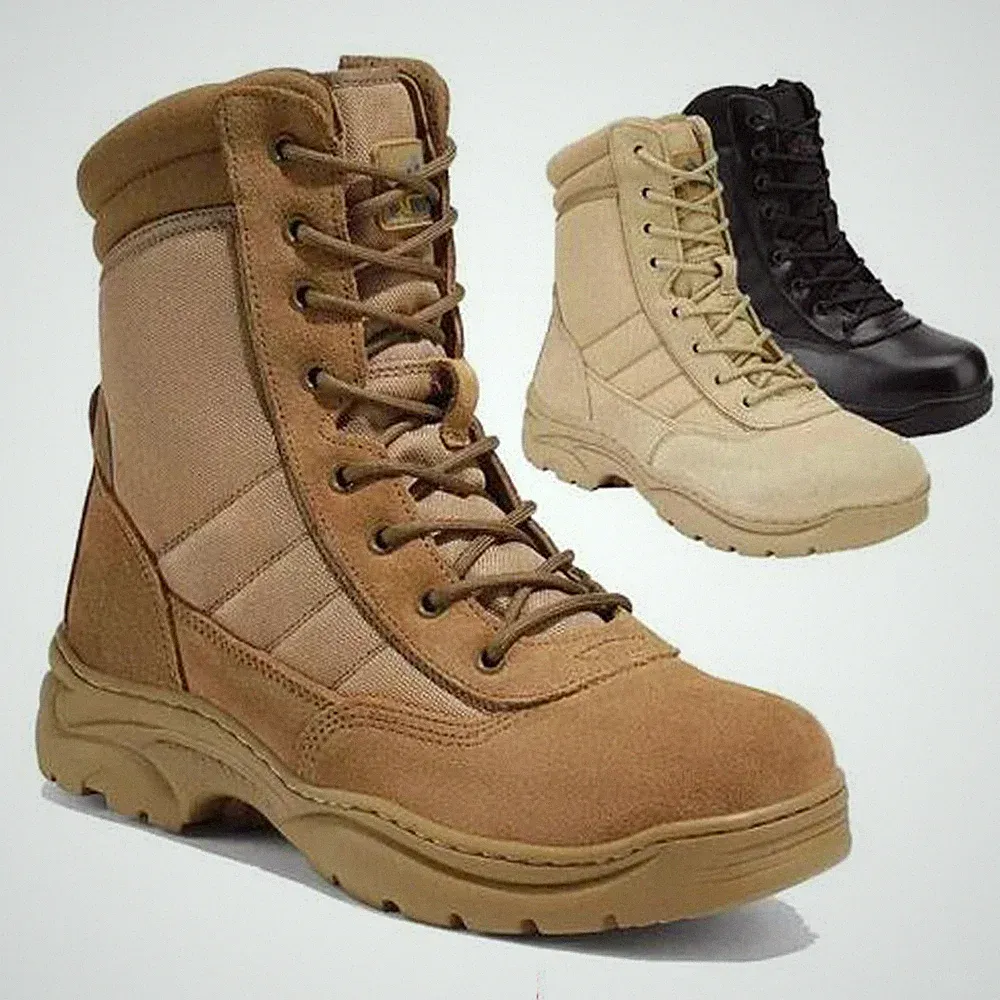 NORTIV 8 Men's Military Tactical Work Boots Leather Motorcycle Combat Boots